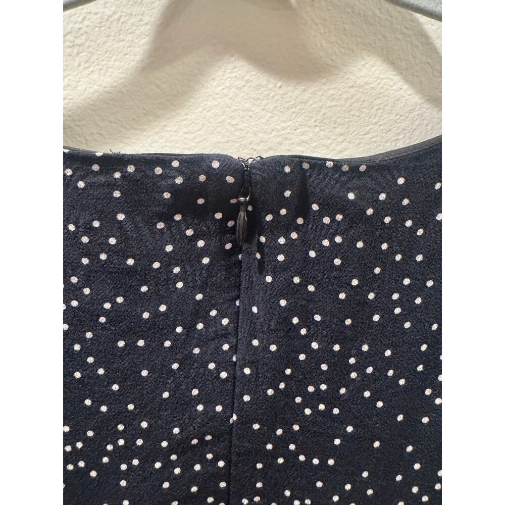 Madewell Black Flutter Sleeve Polka Dot Mini Shift Dress - Size 12 - Picture 5 of 7